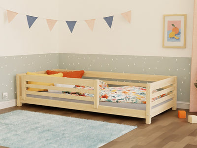 TULY Low Wooden Bed with Safety Rail – 90 cm Wide