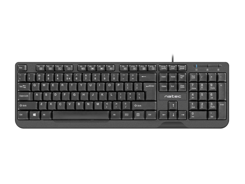 Natec Keyboard English Trout Slim, Usb, Us Layout, Black