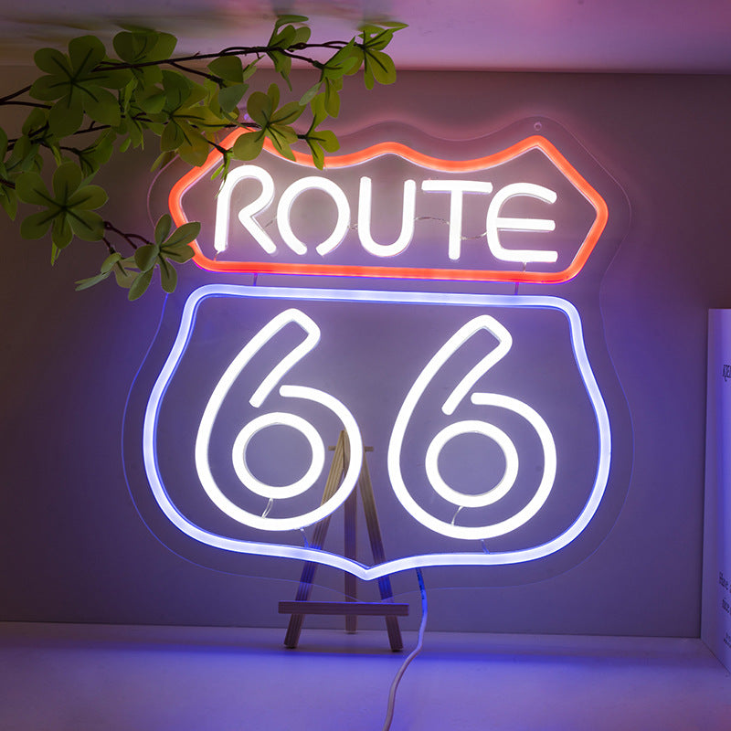 66 Highway Neon LED Creative Glow