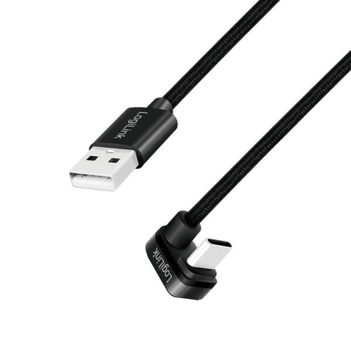 Cable 3,0M USB 2.0 0,48Gbps PD60W USB C Male a USB-A Male Black Connector C 180º — image 1