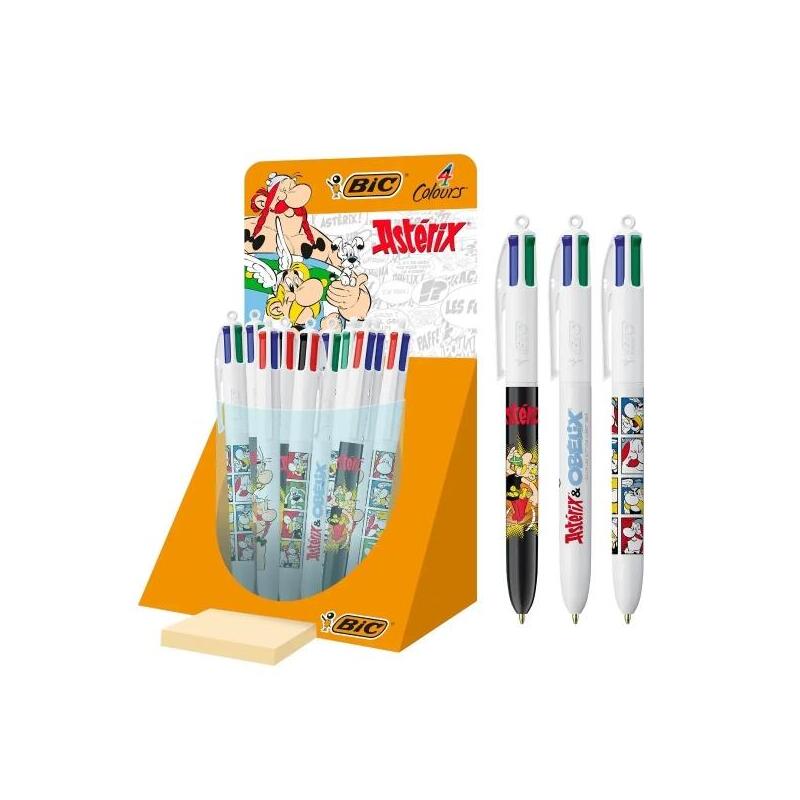 Bic 4 Colours Asterix Expositor With 30 Pens Bola Retractable Diseã±os Comic Asterix - Punta Media 1.0MM - 3