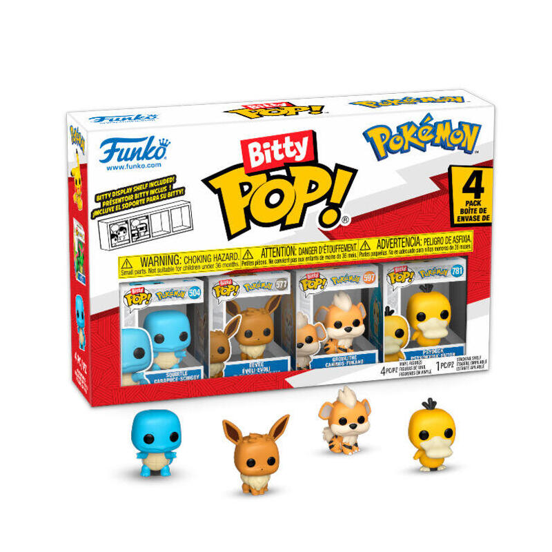 Blíster 4 Figuras Bitty Pop Pokemon Squirtle