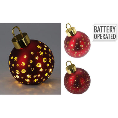 Bola Christmas LED Red Matte White Cálido, Ø15CM — image 1
