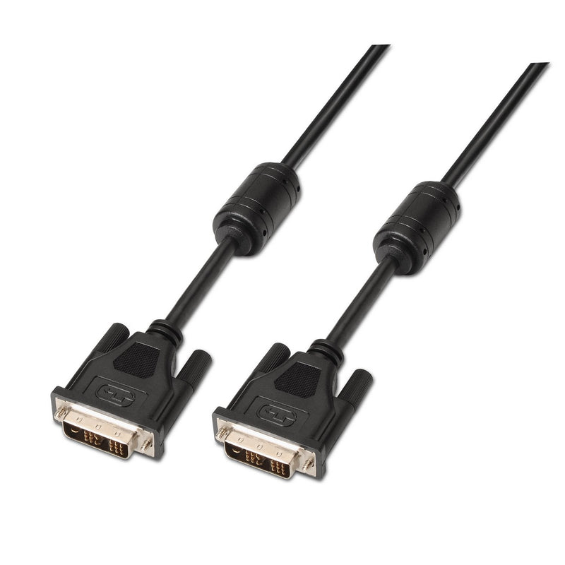 Aisens Cable DVI Single Link 18 + 1 With Ferrita - DVI-d Male a DVI-d Male - 1.80M - (1920X1200) - Black