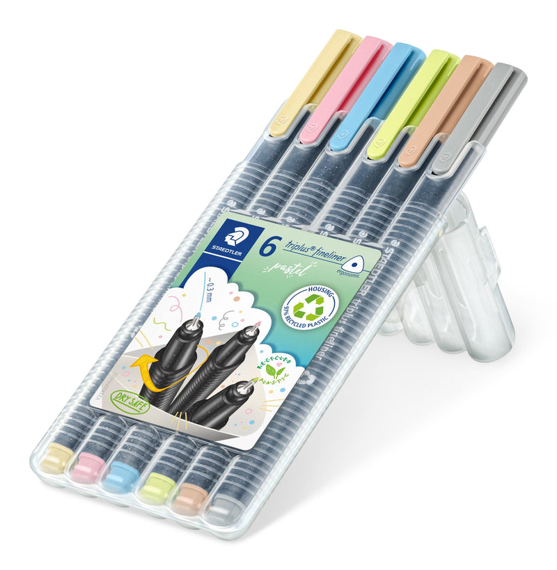 Staedtler Markers Punta Redonda Triplus Fineliner 334 SB6 Pa 0.3MM 6 Units Colours Pastel Surtidos
