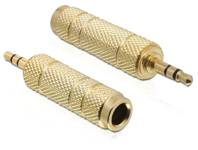Delock Adapter Stereo Plug 3.5MM 3 Pin Stereo Jack 6.35MM 3 Pin Metal — image 1