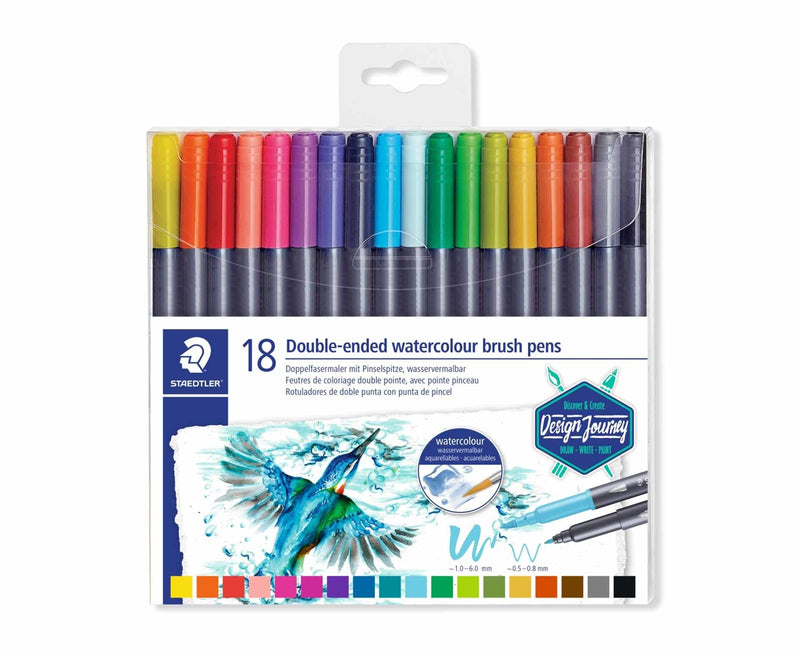 Staedtler Paquete 18 Markers Marsgraphic Dú Or Double Punta Marker/Pincel Colours Surtidos
