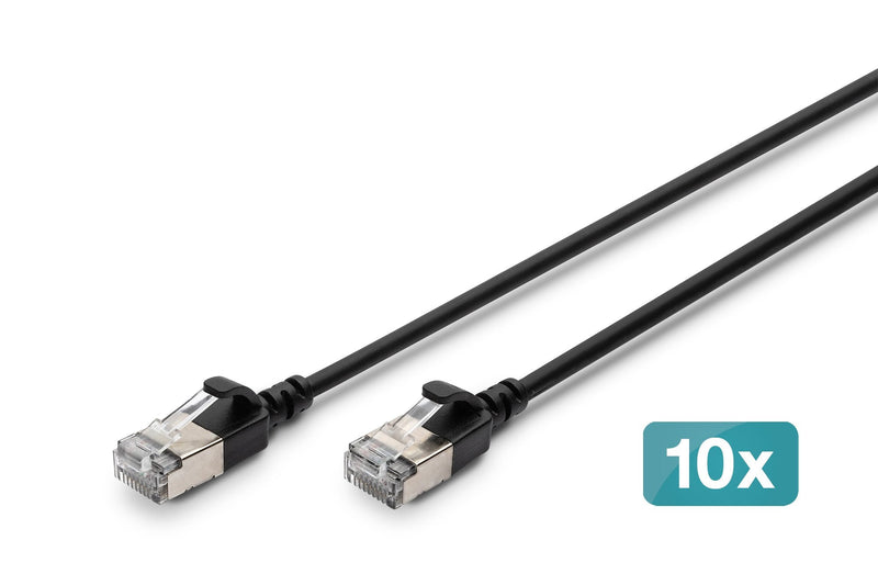Digitus Network Cable CAT.6A F/FTP Slim 2M Negro 10 Unidades