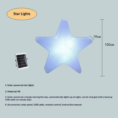 Rechargeable Remote Control Creative LED Luminous Five-pointed Star Light