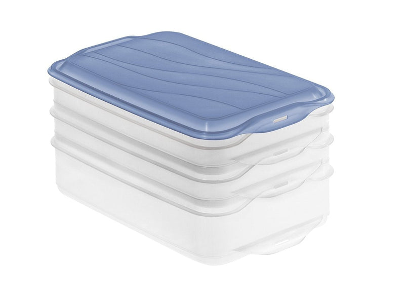 Rotho Rondo Horizon Blue - Recipiente Almacenar Alimentos - 2 X 0,75L, 1 X 1,35L