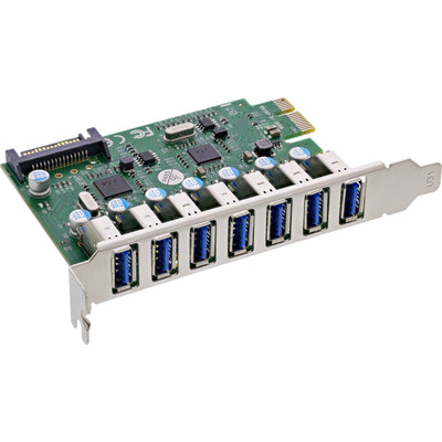 Inline® USB-A 3.2 GEN.1 7 Port Host Controller Pcie, SATA Power — image 1