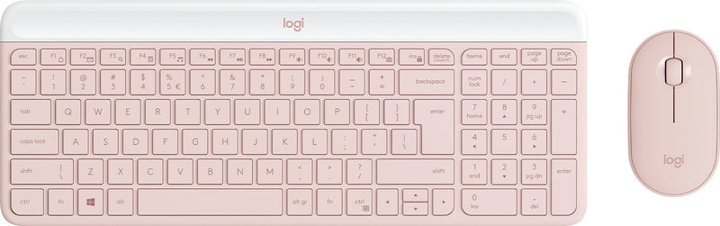 Logitech Slim Inalámbrico Combo MK470 Set de Teclado Y Inalámbrico Ratón 2.4GHZ QWERTY Internacional Ee. Uu. Rosa