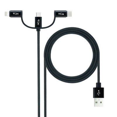 USB Cable 3 1 USB-A a USB-C/Micro/Lightning 1M — image 1