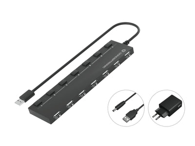 Conceptronic USB Hub 7PORT USB 2.0 + Power Adapter — image 1