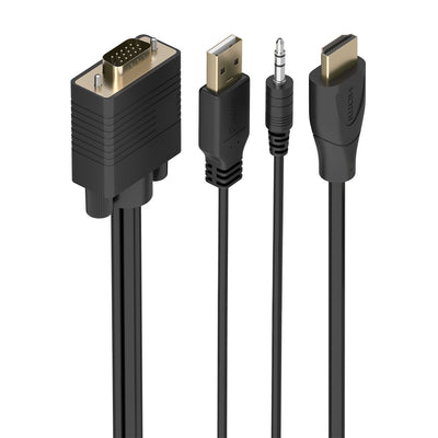 Aisens Cable Converter A115-1007 Svga Male USB Male Jack Male HDMI Male 1M Black — image 1