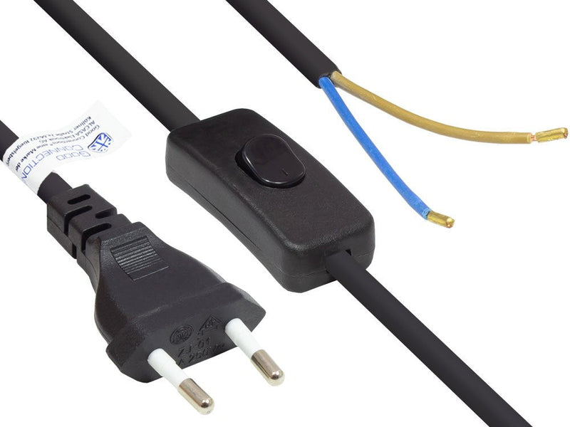 Good Connections Euro-cable Power An Open End Black 1,5M