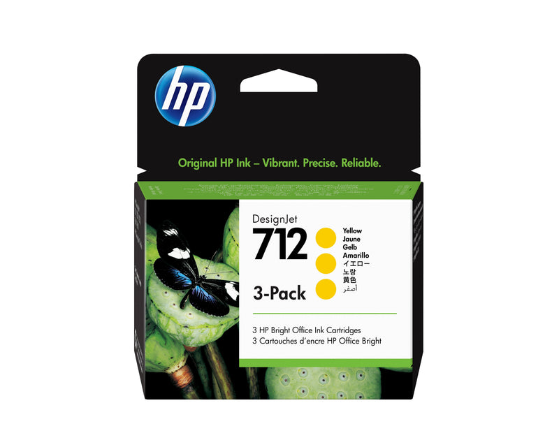 HP 712 3-PACK 29-ML Yellow Designjet Ink