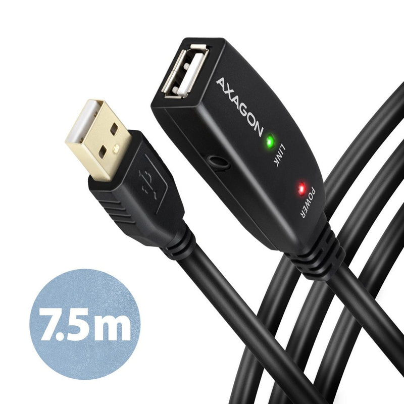 Axagon Cable ADR-207 USB 2.0 7,5M USB a Black