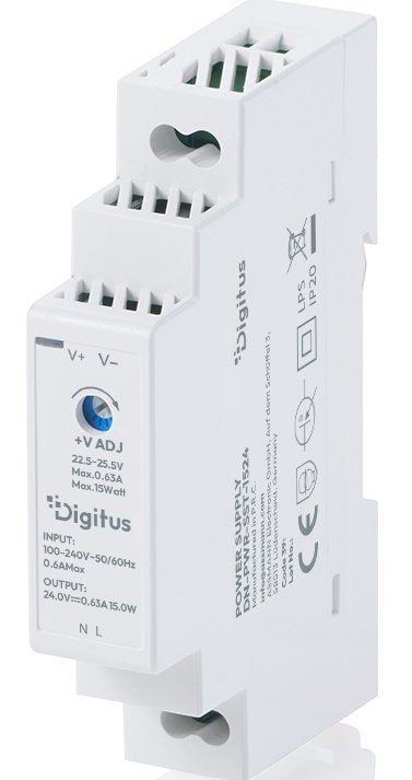 Digitus Power Supply 24V DC 15W Step-shape Din-rail — image 1