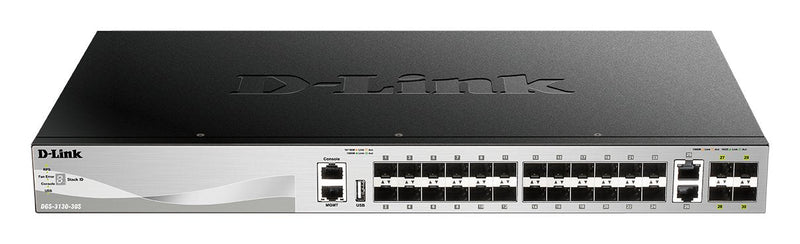 Switch Gestionable L3 D-link Stackable DGS-3130-30S/ And 24P Sfp + 2P 10G + 4P 10G Sfp +