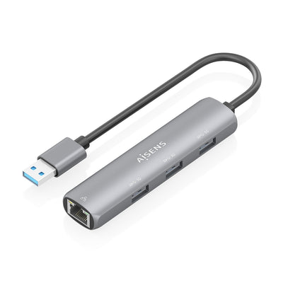 Aisens USB 3.0 Dock USB-A a Ethernet Gigabit + Hub 3x USB-A, Grey 15CM — image 1