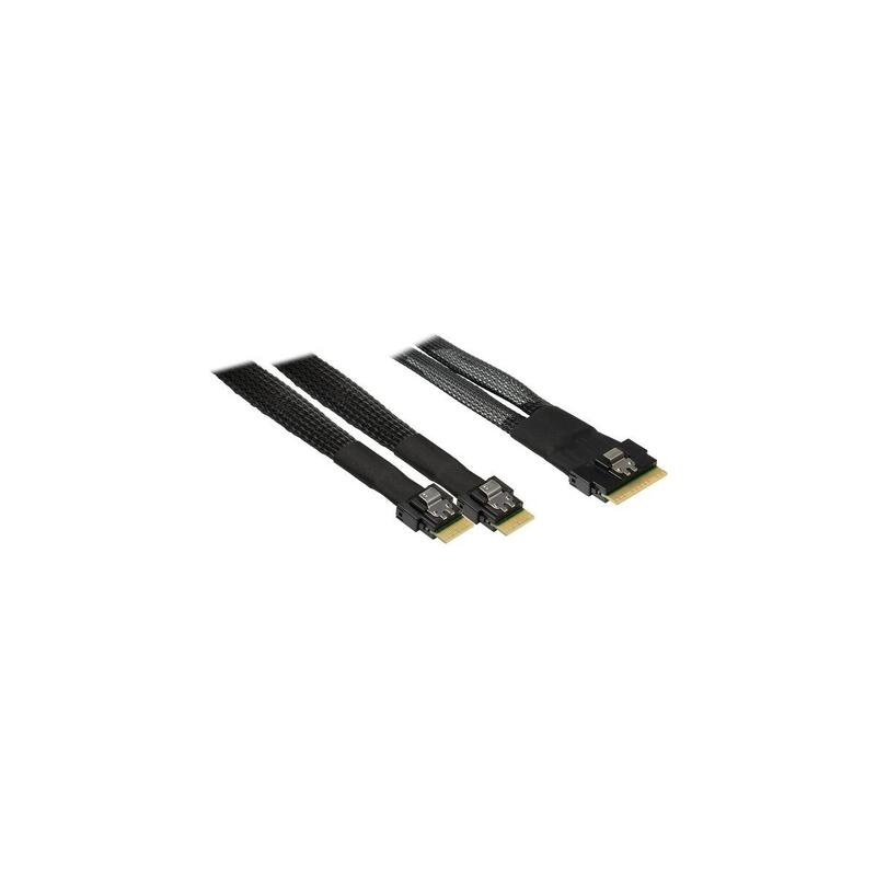 Cable Inter-tech Sff 8654-8I 2X Sff 8654-4I Black 0,7 Metres 88885662