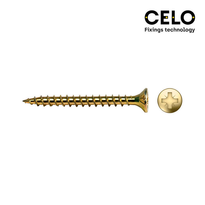 Celo Box 175 Unid. Screw Wood Avellanado Pz Din/Ref Vlox Ø6X40MM Bricomatado + Lubr.
