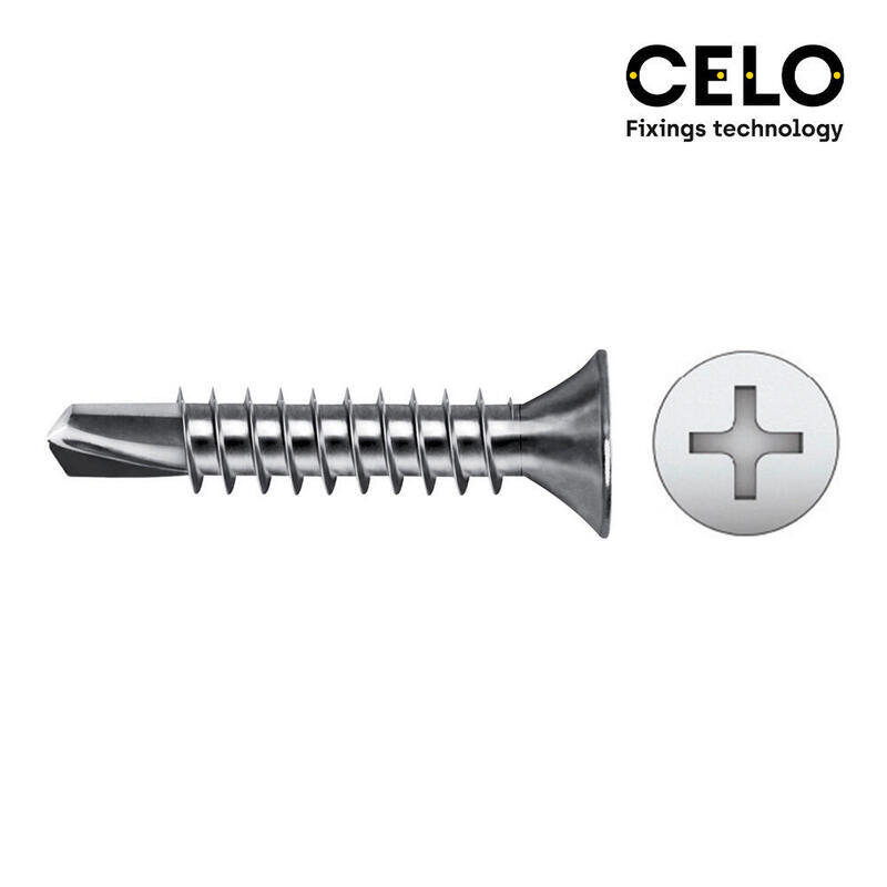 Celo Caja 250 Unid. Punta Taladro Broca Avellanada Philips Din/Ref 7504P Ø5,5X32MM Zincado
