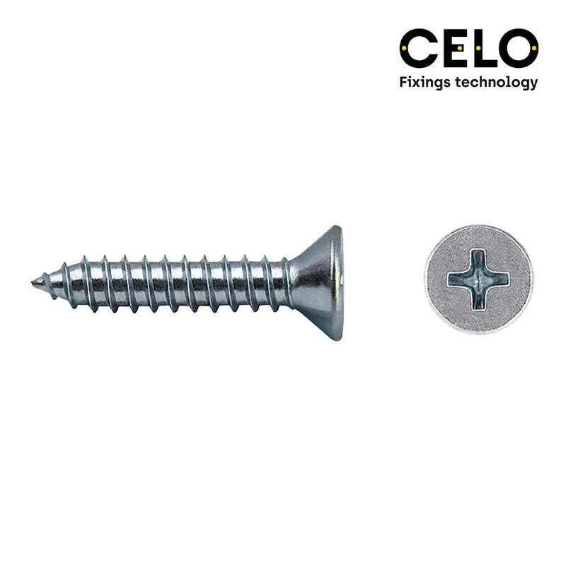 Celo Caja 250 Unid. Tornillo Chapa Avellanado Philips Din/Ref 7982 5,5X25MM Zincado