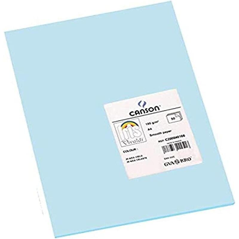 Canson Guarro Pack 50 Cartulinas Iris A4 185G - 21X29.7CM - Colour Blue Cielo