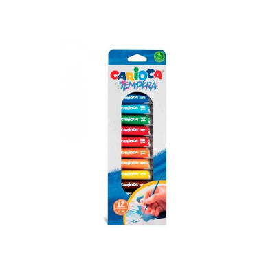 Carioca Pack 12 Tubitos Tempera - Colours Superlavables - Tall Poder Cubriente - Aplicable Materiales Porosos — image 1
