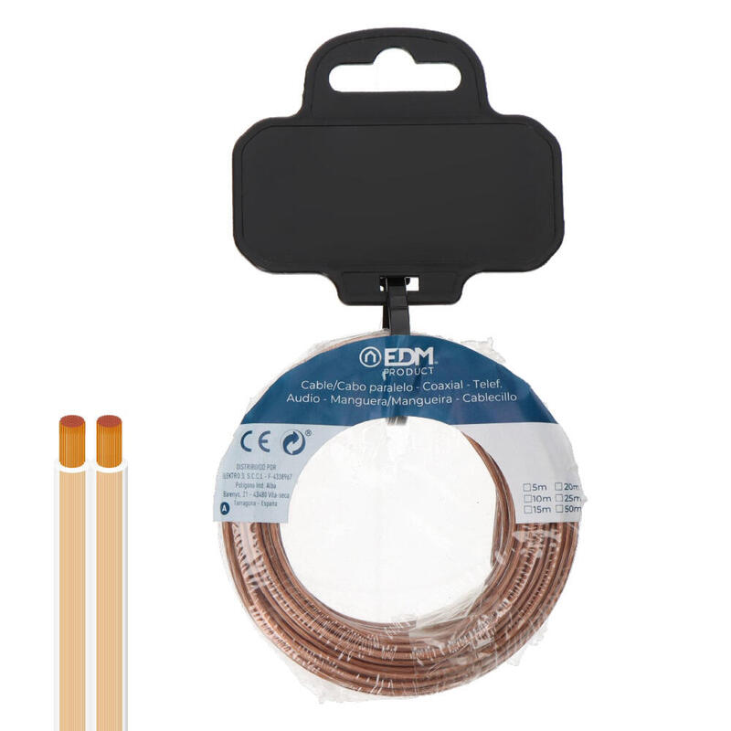 Film Roll Cable Paralelo 2X0,75MM² Transparent 25M.