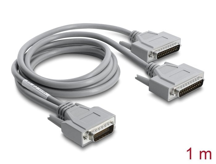 Delock Adapter And Cable Serie RS-232 Lfh D-sub HD 60 Pin Connector Male a 2 X D-sub 25 Connector Male 1M Grey