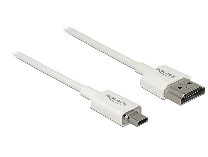 Delock HDMI Cable a Male HDMI Micro D Male High Speed With Ethernet 3D 4