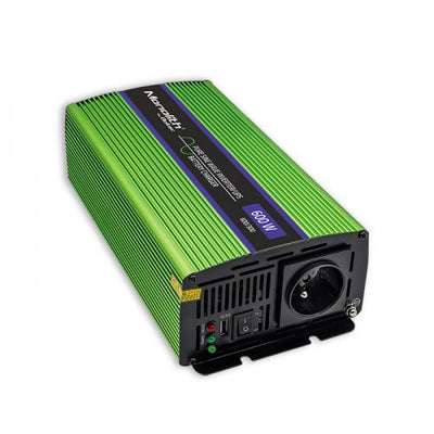 Qoltec 51940 Pure Sine Wave Inverter Monolith Battery Charger UPS 600W 300W 12V To 230V — image 1
