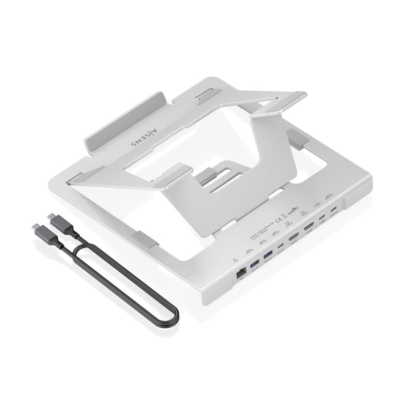 Aisens Stand Desktop Adjustable Laptop / Tablet With USB-C Docking 7 1, Grey