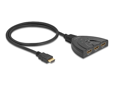 Delock 18649 Switch HDMI 3 X Input HDMI a 1 X Output HDMI 8K 60 HZ With Cable Integrado 60CM — image 1