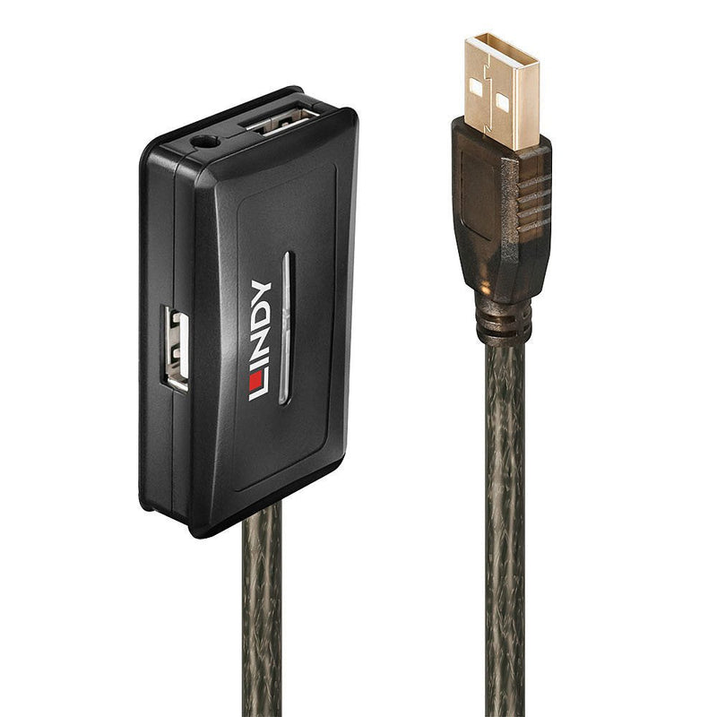 Lindy Alargo Activo USB 2.0 Pro 10M, M/H Black 42635