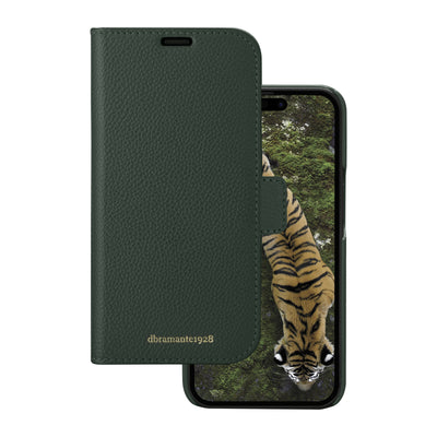 DBRAMANTE1928 New York Case With Cover Phone Mobile Phone Full-grain Pebbled Leather Green Perenne Apple Iphon — image 1