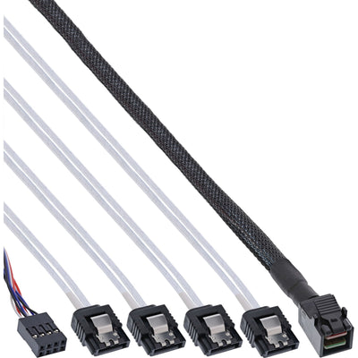 Inline Cable Mini Sas HD SFF-8643A 4X SATA + Band Side 1M — image 1