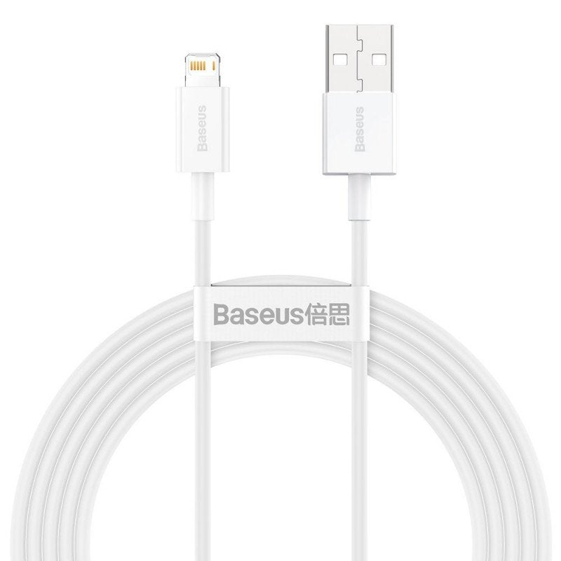 Baseus Lightning Top Series Cable Fast Charging, Data 2.4A, 2M White (CALYS-C02)