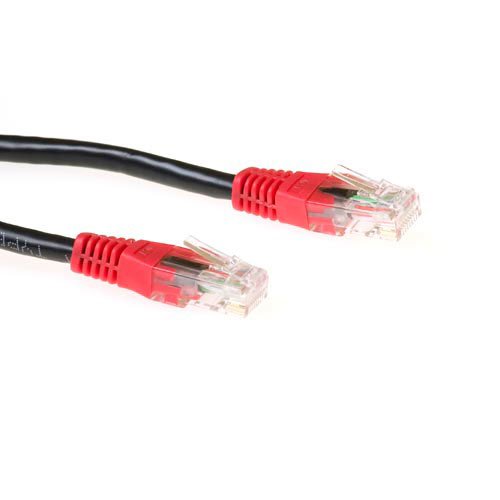 Black 10 Meter U UTP CAT.6 Patch Cable Cross With RJ45 Connectors