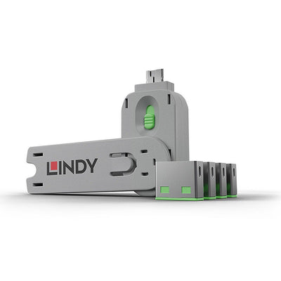 Lindy 40451 Bloqueador Port + Clave USB Type a Green 5 Pieces — image 1