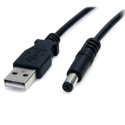 StarTech USB Cable 2.0A Connector DC Coaxial Type M 5,5MM 5V 2M Black USB2TYPEM2M — image 1