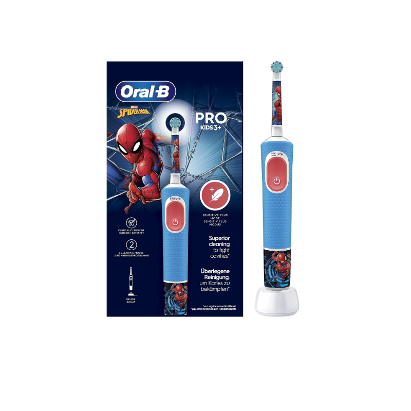 Brush Teeth Eléctrico Oral-b Vitality Pro Kids Spiderman, Blue