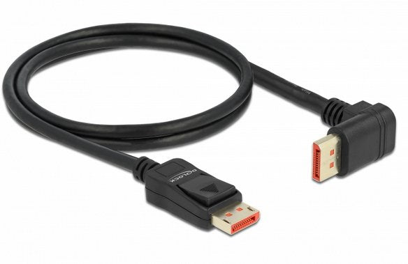 Delock Cable DisplayPort Male Recto a Male 90° Hacia Arriba Ángulo 8K 60 HZ 1M