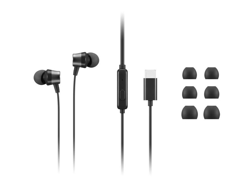Lenovo 4XD1J77351 Headphones Alámbrico Dentro Or Ído Office/Centro Llamadas USB Type-c Black