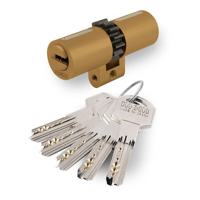 Cilindro Security Perfil Suizo 33-33 Latón, With Wheel 14 Teeth SPR14:33-33 Mcm — image 1