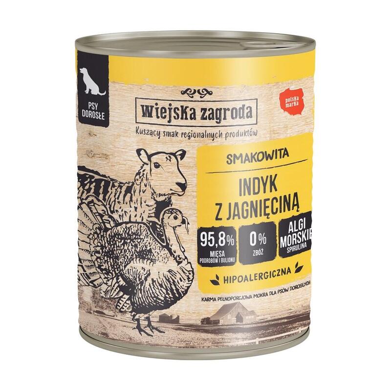 Wiejska Zagroda Comida Húmeda Perros Turkey With Lamb 800G