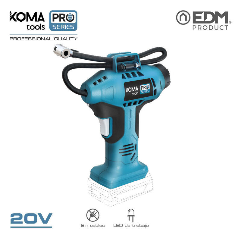 Koma Tools Compressor Air 20V ( Without Battery Ni Charger 7,5X22X25,5CM Pro Series Battery